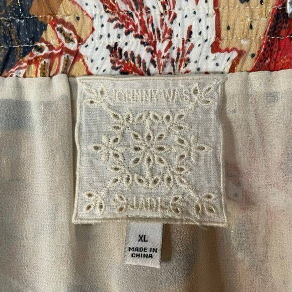 Johnny Was Jade Stephanie XL Tiered Boho Maxi Skirt Patchwork L79921 Silk Blend - Picture 10 of 13